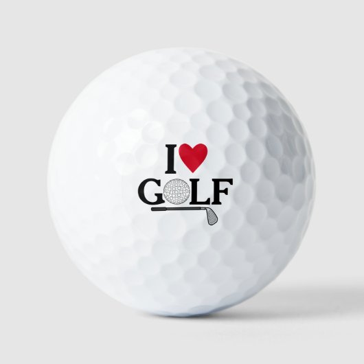 Customizable I love Golf Balls ゴルフボール (正面)