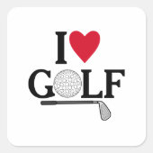 Customizable I love Golf Balls スクエアシール (正面)