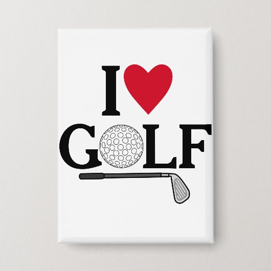 Customizable I love Golf Balls 缶バッジ (正面)