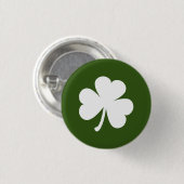 Customizable Irish Shamrock Button | Dark Green 缶バッジ (正面&裏面)