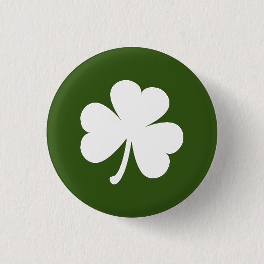 Customizable Irish Shamrock Button | Dark Green 缶バッジ (正面)