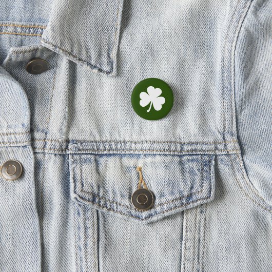 Customizable Irish Shamrock Button | Dark Green 缶バッジ (インサイチュ)