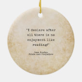 Customizable Jane Austen Book Quote Vintage セラミックオーナメント (裏面)