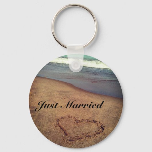 Customizable Just Married Beach Keychain キーホルダー (正面)