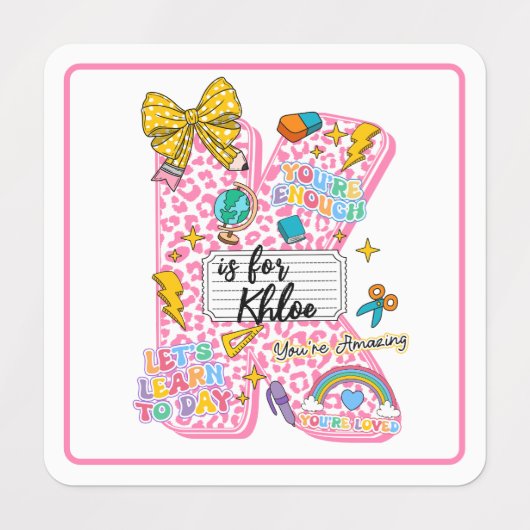 Customizable “K is for” Alphabet Art – Inspiration ラベル (デザイン1)