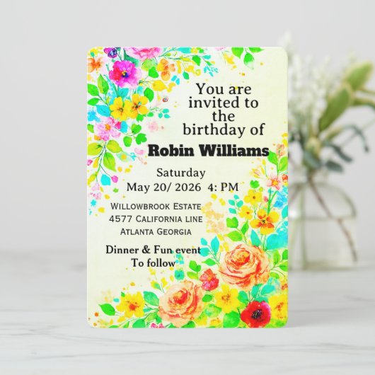 Customizable Kids Birthday Invitation | Editable 招待状 (スタンド正面)