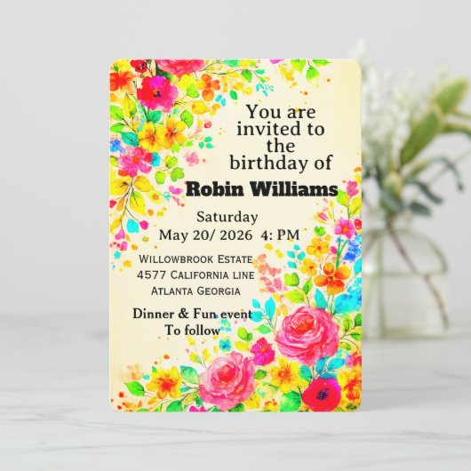 Customizable Kids Birthday Invitation | Editable  招待状 (スタンド正面)
