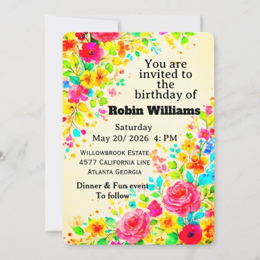 Customizable Kids Birthday Invitation | Editable  招待状 (正面)