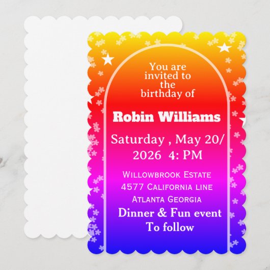 Customizable Kids Birthday Invitation | Editable  招待状 (正面/裏面)