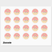 Customizable Kids Name Sticker – Cute Cat Design ラウンドシール (シート)