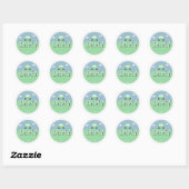 Customizable Kids Name Sticker – Green Car ラウンドシール (シート)