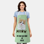 Customizable Kitten Meow All Over Print Apron エプロン (着用した状態)