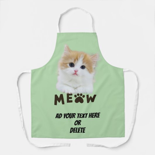 Customizable Kitten Meow All Over Print Apron エプロン (正面)