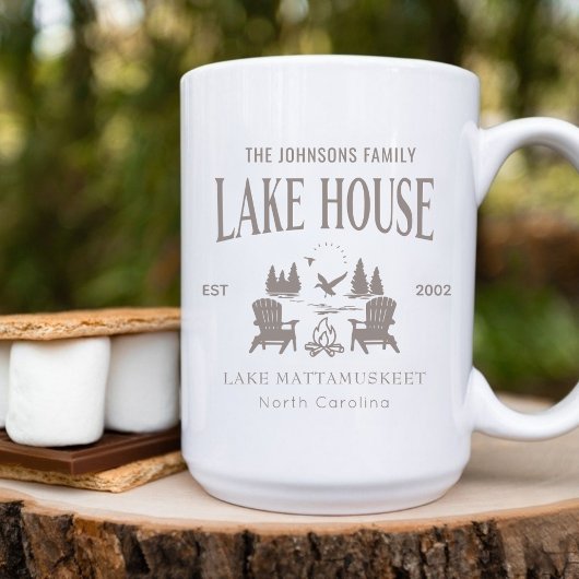 Customizable Lake House House Warming Gift 15oz コーヒーマグカップ