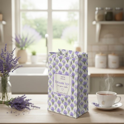 Customizable Lavender Business Thank You抱き枕 スモールペーパーバッグ
