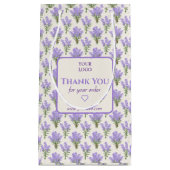 Customizable Lavender Business Thank You抱き枕 スモールペーパーバッグ (正面)