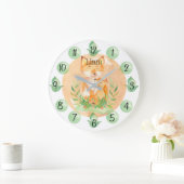 Customizable Leaf Baby Fox Nursery Clock Large ラージ壁時計 (ホーム)