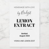 Customizable Lemon Extract Label ワインラベル (シングルラベル)