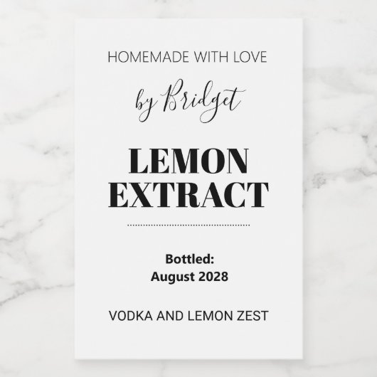 Customizable Lemon Extract Label ワインラベル (シングルラベル)