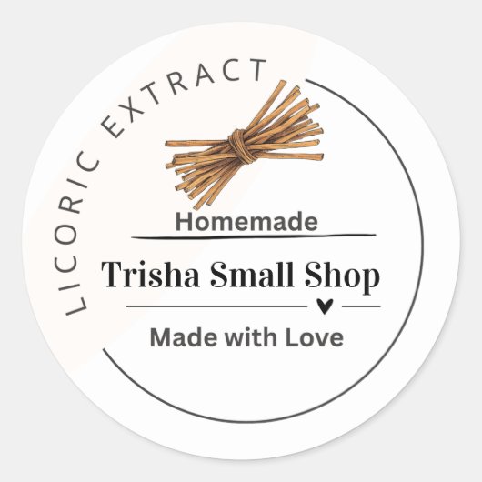 Customizable Licorice Extract Label – Personalized ラウンドシール (正面)