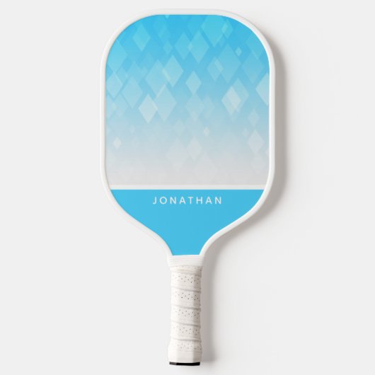 Customizable Light Blue Diamond Pattern Pickleball ピックルボールラケット (裏面)