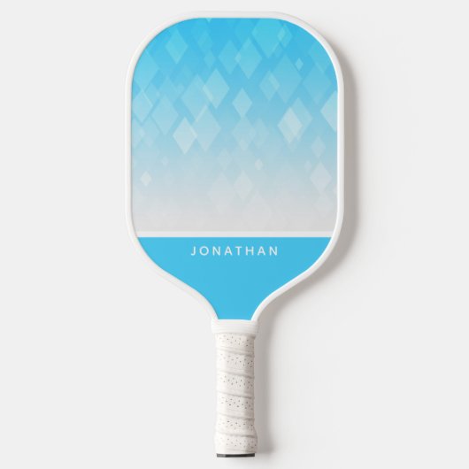 Customizable Light Blue Diamond Pattern Pickleball ピックルボールラケット (正面)