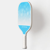 Customizable Light Blue Diamond Pattern Pickleball ピックルボールラケット (左)