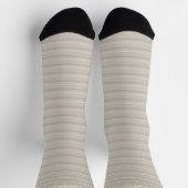 Customizable Light Soft Beige Grey Stripes ソックス (上部)