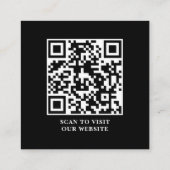 Customizable Logo Professional Black QR Code スクエア名刺 (裏面)