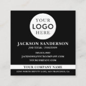Customizable Logo Professional Black QR Code スクエア名刺 (正面)