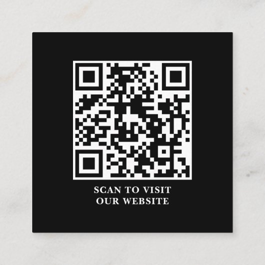 Customizable Logo Professional QR Code Black スクエア名刺 (裏面)
