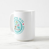 Customizable Love Birds Mistletoe Kisses コーヒーマグカップ (正面左)