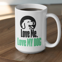 Customizable Love Me Love My Dog コーヒーマグカップ