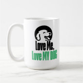 Customizable Love Me Love My Dog コーヒーマグカップ (左)