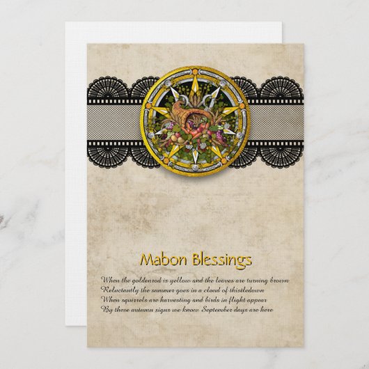 Customizable Mabon Autumn Equinox Greeting Card サンキューカード (正面/裏面)