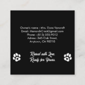 Customizable  Maine Coon Cat Cattery Business Card スクエア名刺 (裏面)