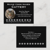 Customizable Maine Coon Cattery Business Card 名刺 (正面/裏面)