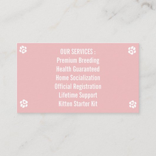 Customizable Maine Coon Cattery Business Cards 名刺 (裏面)
