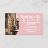 Customizable Maine Coon Cattery Business Cards 名刺 (正面)