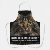 Customizable Maine Coon Haven Cattery Photo & Name エプロン (正面)