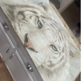 Customizable Majestic White Bengal Tiger Animal  フリースブランケット