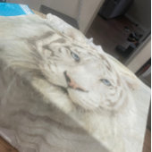 Customizable Majestic White Bengal Tiger Animal  フリースブランケット