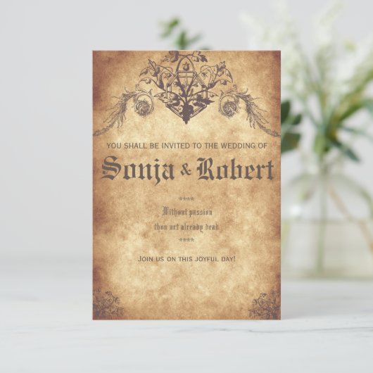 Customizable Medieval Wedding (no seal) 招待状 (スタンド正面)