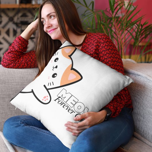 Customizable Meow Forever Cozy Cat クッション