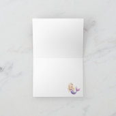 Customizable Mermaid Birthday Girls サンキューカード (内部)