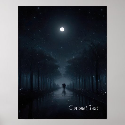 Customizable Midnight Stroll in Moonlight Poster ポスター (正面)