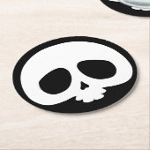 Customizable Mini Skull ラウンドペーパーコースター (アングル)