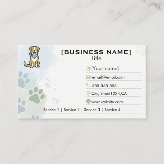 Customizable Minimalist Dog Trainer Business Card  名刺 (正面)