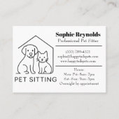 Customizable Minimalist Pet Sitter Business Card  名刺 (正面)