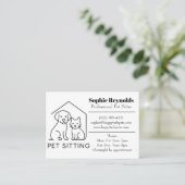 Customizable Minimalist Pet Sitter Business Card  名刺 (スタンド正面)